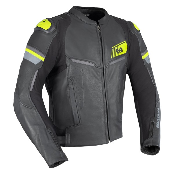 Oxford Oxford Cypher 1.0 Leather MS Jkt Blk/Yel Fluo